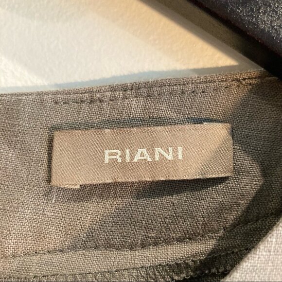 RIANI Sz 12 100% Linen Knee Length Unlined Pockets Zipper Closure Dress - Picture 4 of 9